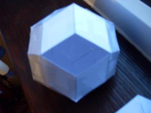 Rhombic triacontahedron, with one face missing